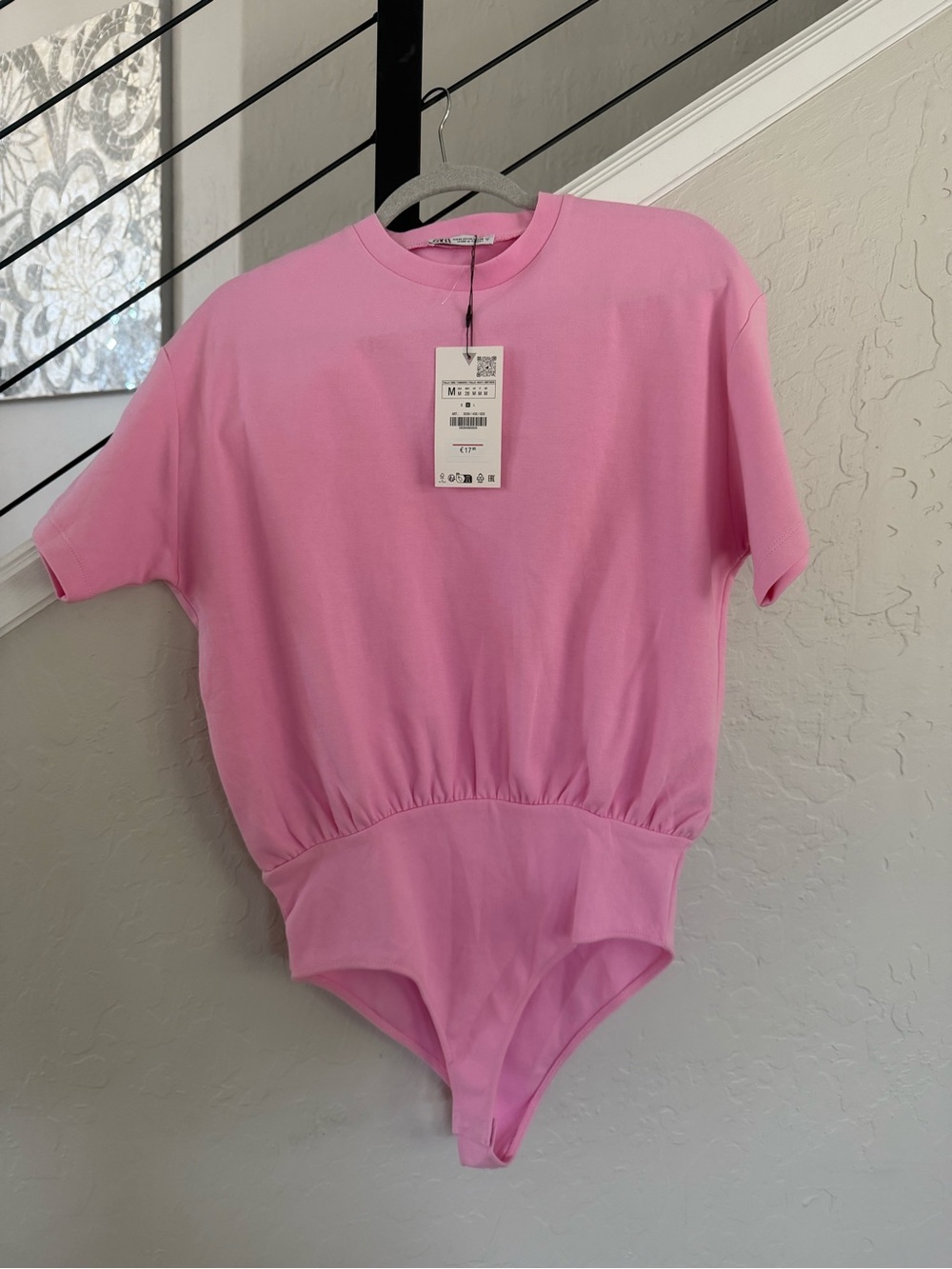 Zara Pink Short-Sleeve One-Piece Bodysuit